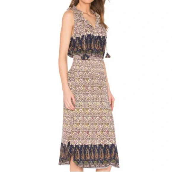 MISA Los Angeles Maddie Sleeveless Midi Dress in French Floral Paisley XS NWOT - Picture 3 of 11